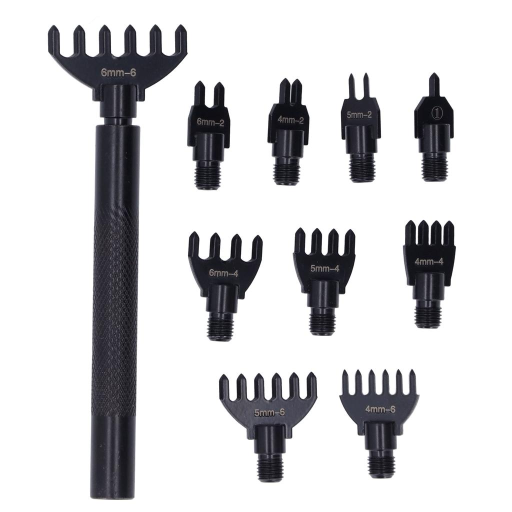 Leather Hole Punch 10 Punch Tips High Carbon Steel Wear Resistant Durable Belt Hole Puncher for