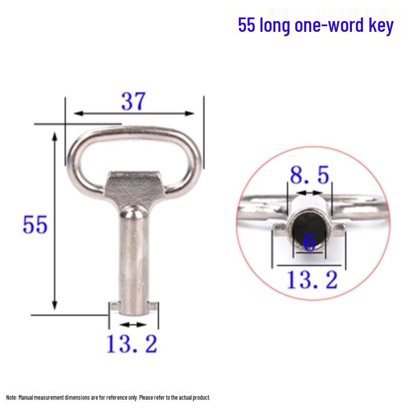 Cross Key Zinc Alloy Multipurpose Wrench for Elevator, Electrical Box, and Water Meter.