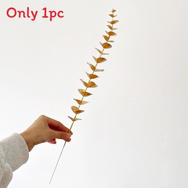 Bucket Diy Fortune Set With Artificial Lucky Fruit And Golden Leaves For Home Decor