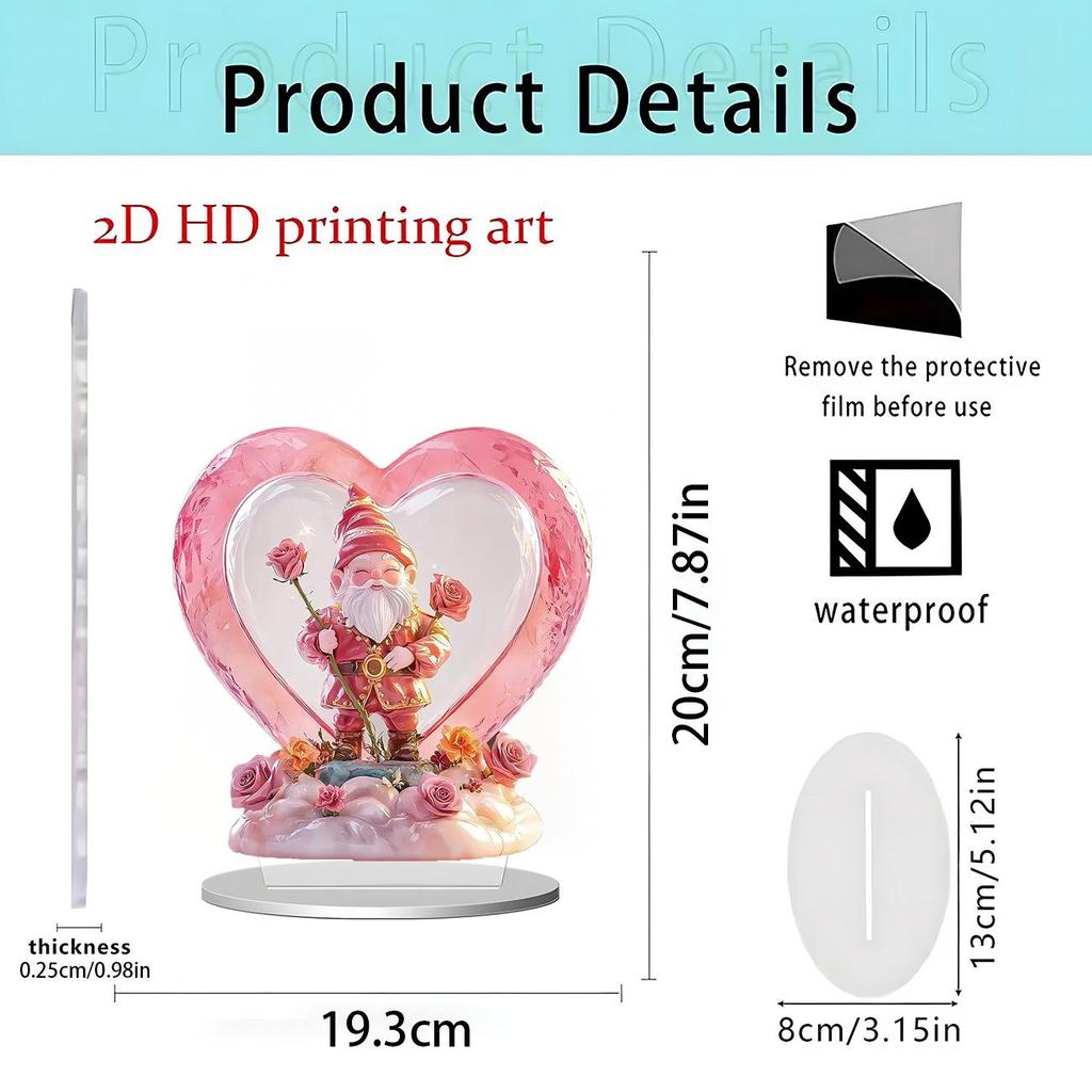 Colorful Rabbit 2D Acrylic Ornament for Easter and Valentine's Day Decor
