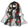 Lotus Geogette Medium-Long Silk Printed Scarf Summer Sunscreen Shawl Mom Gift Style Dance Versatile