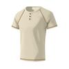 Mens Casual Summer Waffle Raglan Short Sleeve Henley T Shirt