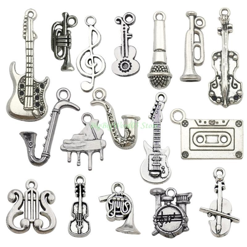 24TE 51 Pcs Violin Charm Musical Instrument Pendant Music Charm for Jewelry Making