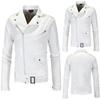 Men's PU Leather Motorcycle Rider Biker Slim Fit Outwear Coats Zip Jackets