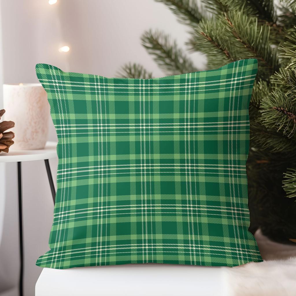 Festive Atmosphere Pattern Square Polyester Pillowcase, Sofa Living Room Decorative Cushion Cover, Bedroom Bedside Pillow Cover