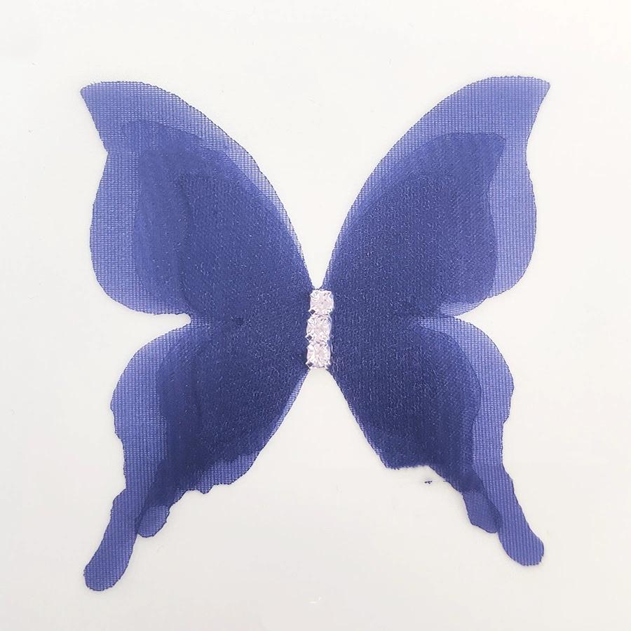 10 Stück Farbverlauf Organza Stoff Schmetterling Applikationen 3D 5CM Chiffon Schmetterling Verträumt Durchscheinend DIY Nähen Basteln Dekoration