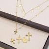 Vintage Titanium Steel Cross Pendant Necklace: Stylish European and American Design, Versatile Clavicle Chain