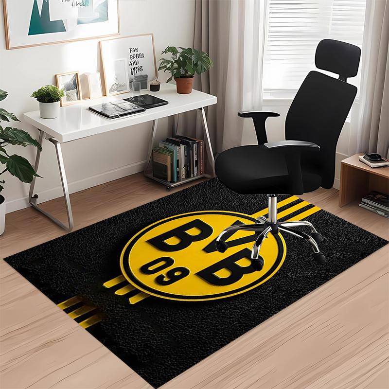 Borussia Dortmund Printed Carpet, for Office Chair Living Room Bedroom Kitchen Room Decor Gifts.