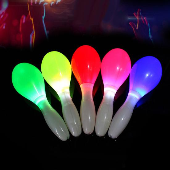 LED Flashing Maraca Lanyard Percussion Musical Instrument Concert Favor Toy