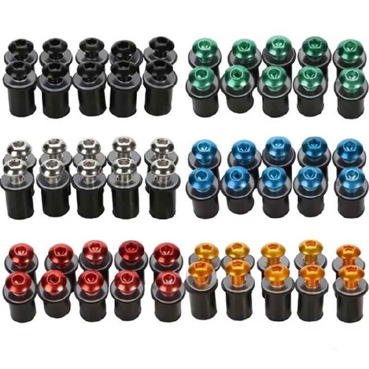 10pcs Motorbike Accessories Easy Installation Windshield Mount Aluminum Fastener Kit M5x16mm Windscreen Screw Bolts Nuts
