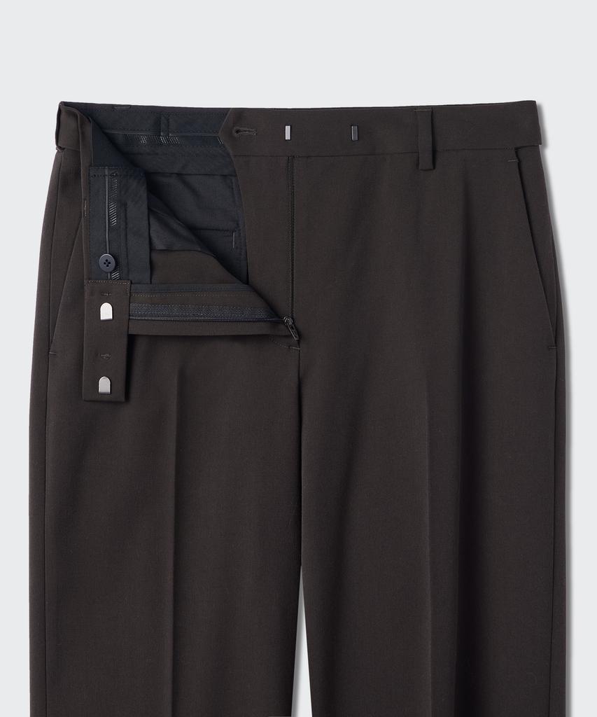 MUSINSA STANDARD WOMAN Women'S Slim Straight Hidden Elastic Waist Length Slacks [Dark Gray]