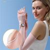 1 Pair Cooling Arm Sleeves With Thumb Hole Outdoor Ice Silk Uv Sun Protective Arm Sleeves