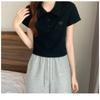 New Summer Small White Short-sleeved T-shirt Design Niche Polo Neck Short Sweet Cool Shirt Top for Women