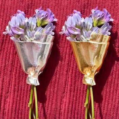 Giyilebilir Çiçek Buketi Broş Tutucu Klips Vintage Minimalist Vazo Broş