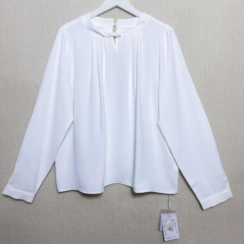 Export Export Original Order Leftover Stock V Neck Pearl Buckle Pullover Long Sleeves Shirt Women's Chiffon Professional Commute Bottoming Shirt