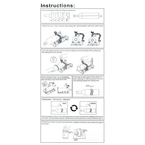 Glasflaschenschneider-Set, scharfes Klingendesign, präzises Schneiden, einfach zu bedienen