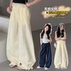 Girls' Summer 2026 New Flower Bud Lightweight Casual Pants, Korean Version Loose Wide Leg Pants for Adults and Children