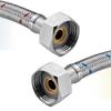 G1/2 1 Pair Stainless Steel Flexible Plumbing Pipes Cold Hot Mixer Faucet Water Supply Pipe Hoses Bathroom Part 50cm