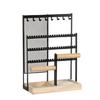 Jewelry Organizers Mesh Grid Design Suitable for Displaying Earrings Necklaces Rings Home or Shop Use Iron Wood Texture