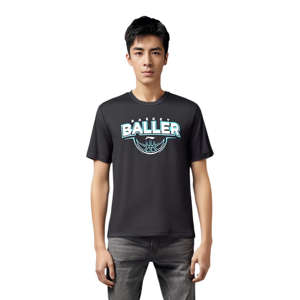 Li Ning Sports Life Collection T Shirt Men's Phantom Night Black YTSU077-2