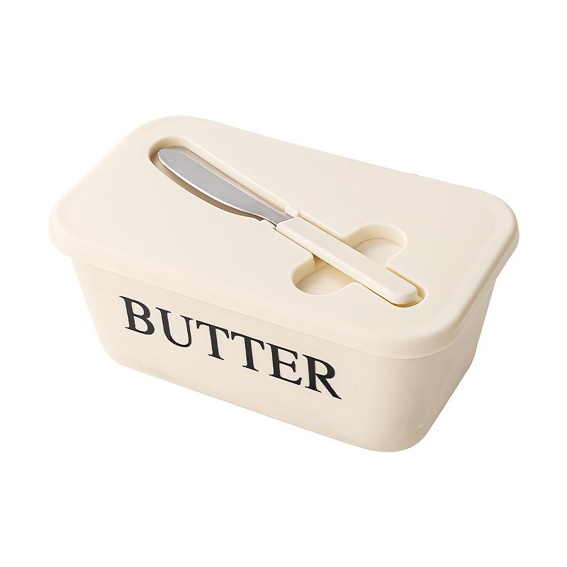 Butter Box with Lid - Airtight Food Storage Container for Butter, spreads, condiments - Clear Lid Window, Space-Saving Kitchen Organizer - Durable