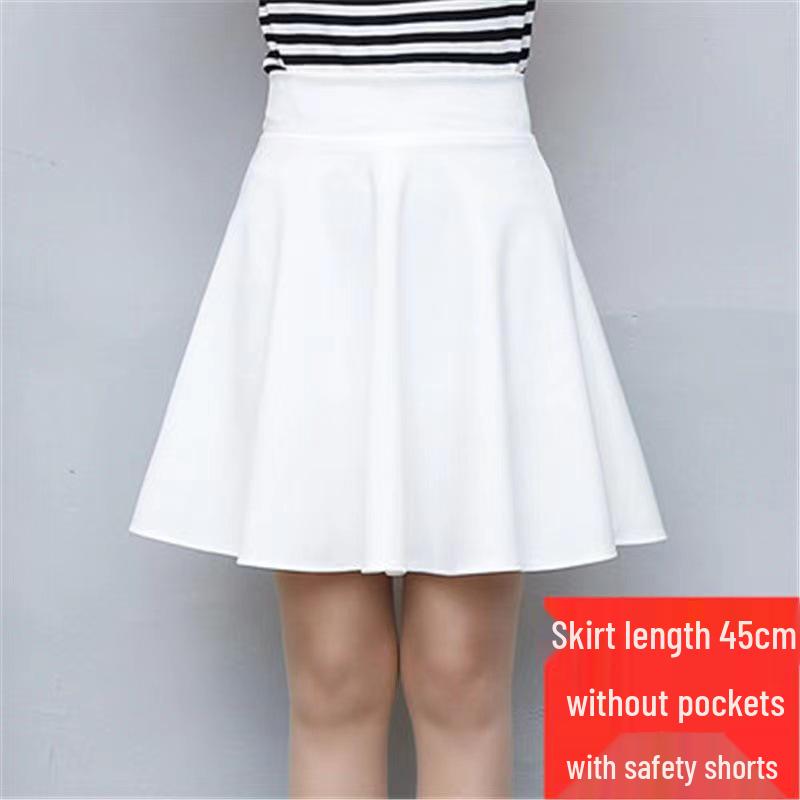 Ap08 Czarna Spódnica Przeciwsłoneczna z Kotem Duży Rozmiar dla Kobiet w Średnim Wieku i Starszych - Spódnica do Tańca Kwadratowego 45CM Anti-Exposure