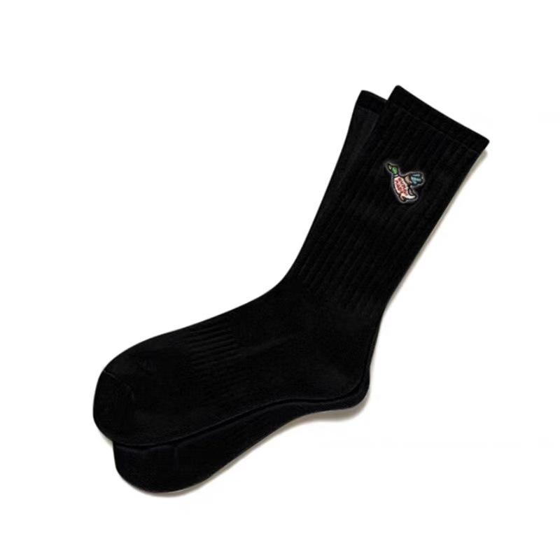 

Japanese Trendy Brand Little Flying Duck Polar Bear Embroidered Socks Couple Preppy Style Sports Wear Pure Cotton Socks One size fits all чорний