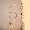 Crystal Wind Chimes Hanging Suncatcher Moon Catcher Pendants Sun-Shaped Hanging Rainbow Chaser Indoor Wall Garden Decoration