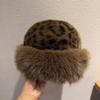 Hat Mongolian Women Thick Plush Windproof Leopard Print Hat Accessory Winter