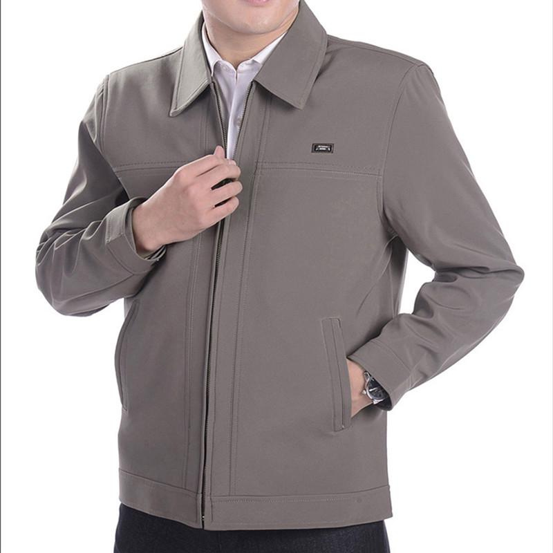 Men s Business Lapel Jacket for Middle-Aged & Elderly - Lightweight Autumn Wear 4XL