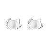 Stud Earrings Cute Cat Small Exquisite Earrings Temperament Light Luxury Tremella Decoration Women