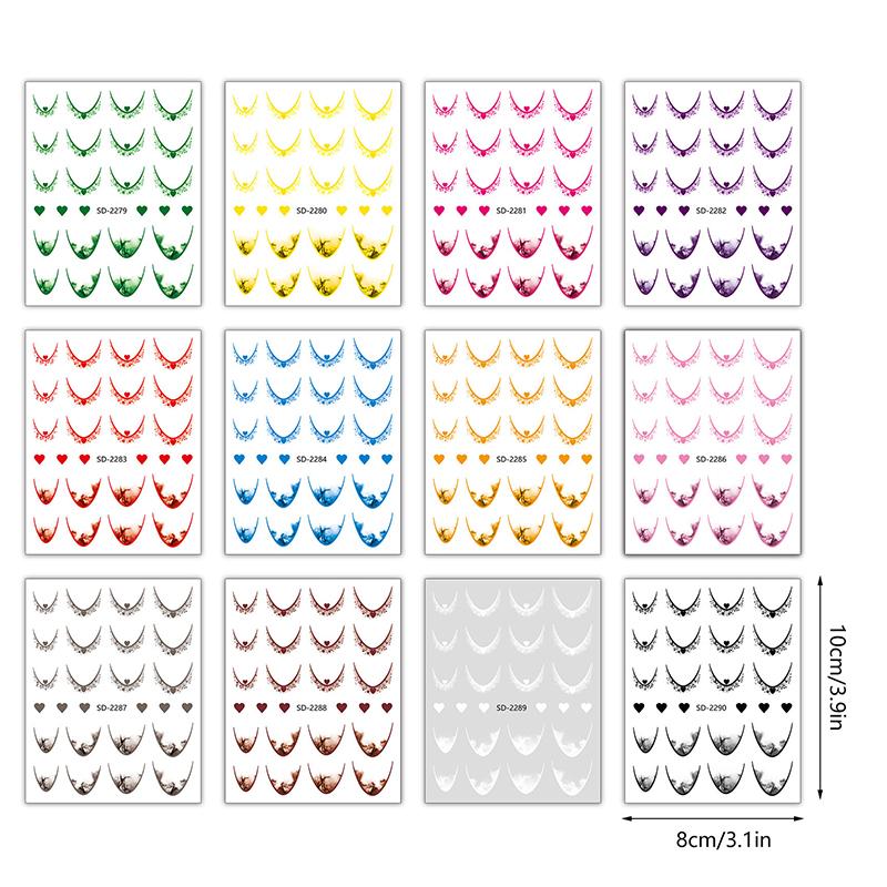 French 3D Simplified Line Nail Art Stickers Irregular Line Press On Nails Decals Manicure Decorations Diy