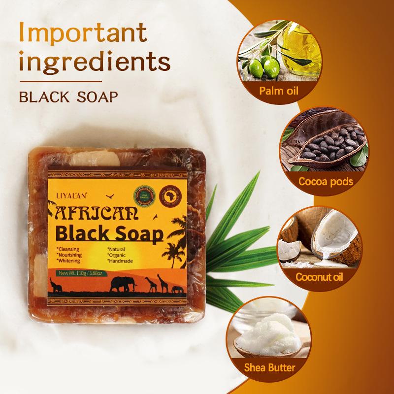 African Black Soap: Handmade Raw Cleansing Bath Bar