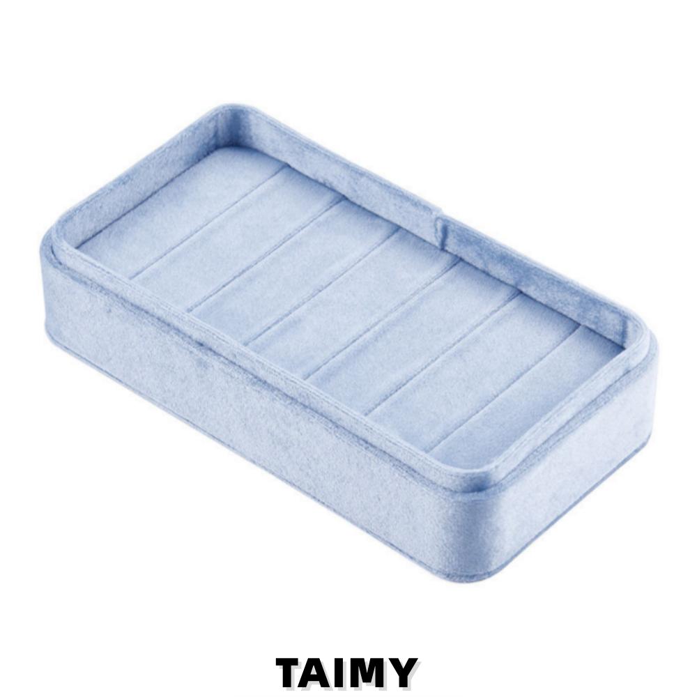 Rectangle Velvet Jewelry Box With Lid Premium Earrings Ring Storage Box Portable Jewelry Display Gift Case Custom Logo
