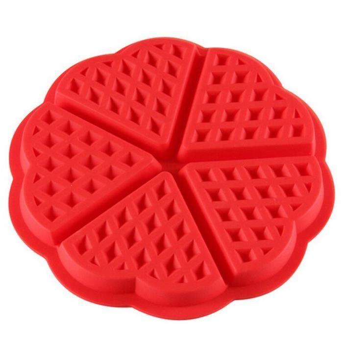 Moule à gaufres - Cuisine silicone - Mini ronde - Rouge - 17.5cm - Compatible lave-vaisselle