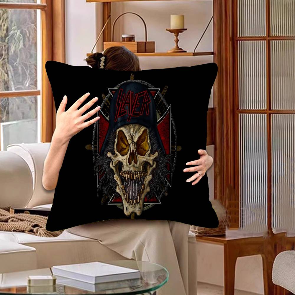 S-Slayer Heavy Metal Band Cushion Cover Polyester Sofa Cushions Decorative Throw Pillows Home Decoration Pillowcover
