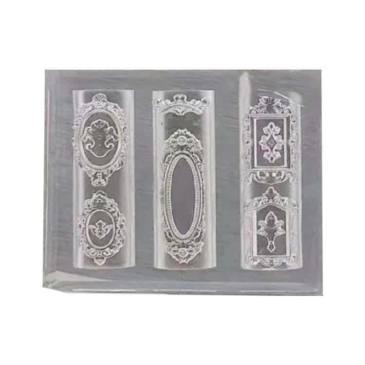 Multipurpose Nail Art Template Tool Rose Window Silicone Nail Art Mold Embossing Carving Templates for Nail Enthusiasts