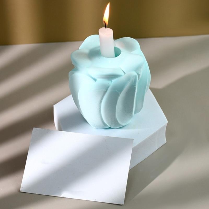 Multipurpose Flower Candle Stand Sturdy Silicone Plaster Mold for Elegant Home Decoration Wedding and Festive Occasions