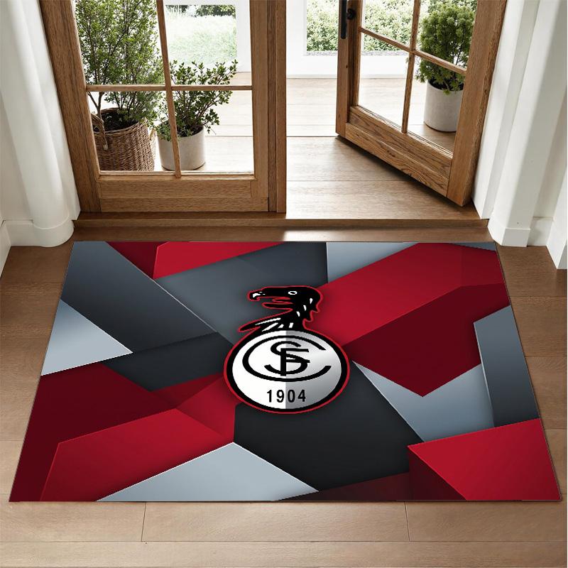 SC Freiburg FC Design Crystal Velvet Rug Soft Decorative Mat for Bedroom Entrance