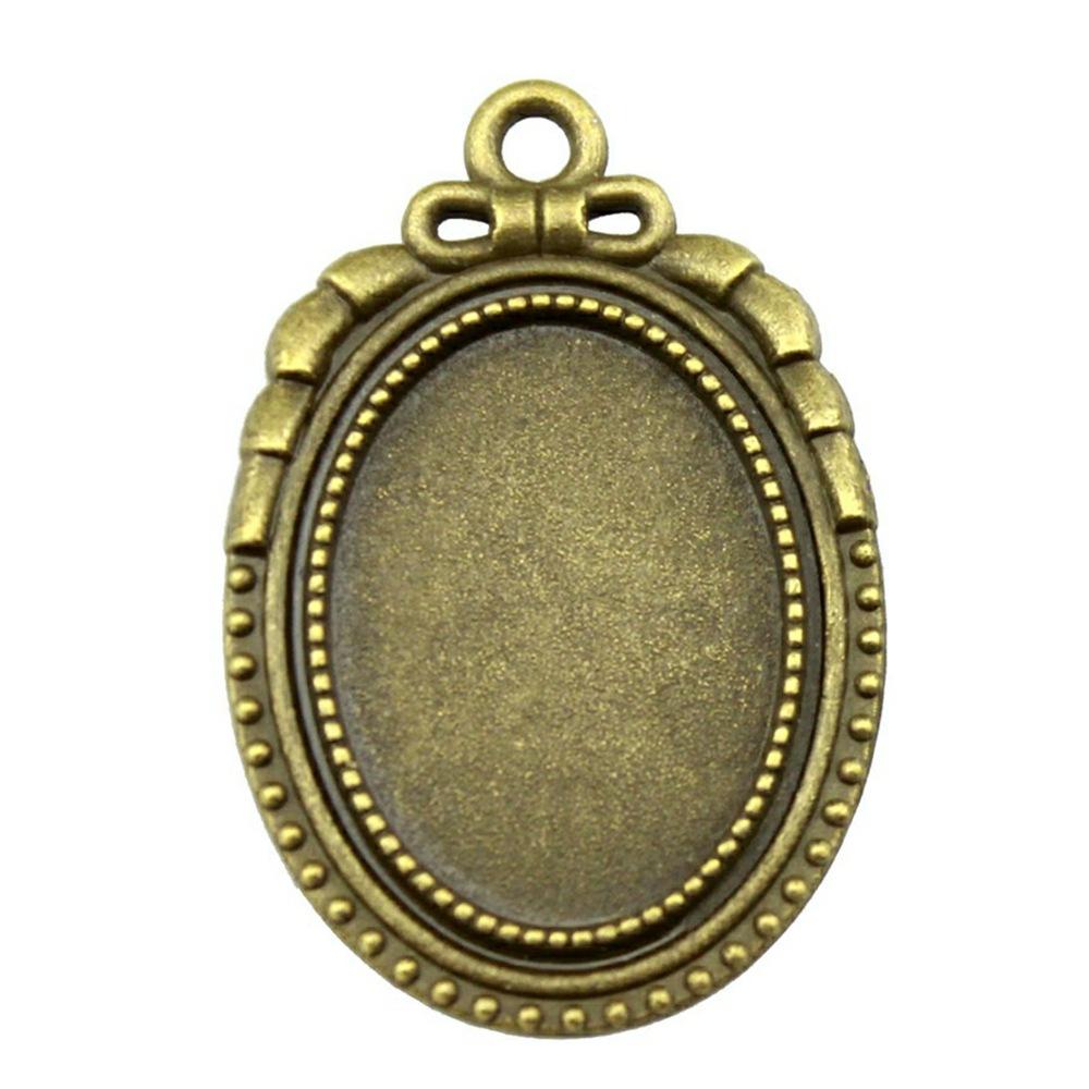 10pcs 18x25mm Inner Size Vintage Antique Bronze Color Cameo Cabochon Base Setting Charms Pendant Necklace Findings