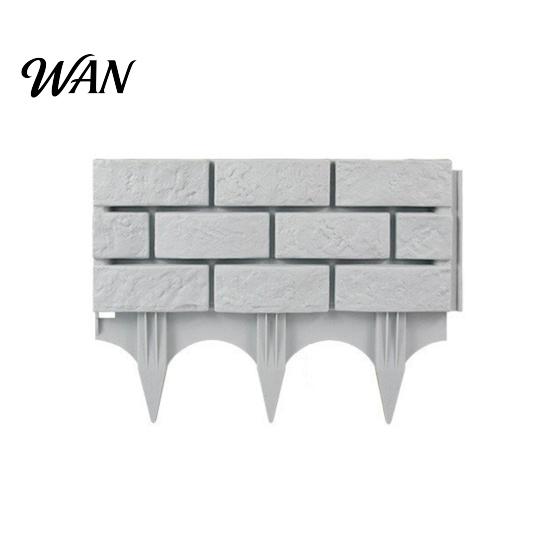 Lawn Border Fencing Plastic Garden Retaining Fence Brick Look Edging Outdoor Landscape Decorative Picket Panel for Flower Beds Paths Lawns Yard