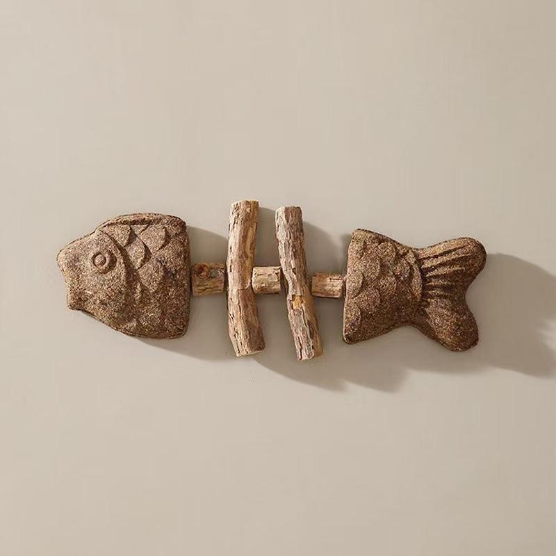 

Optimize Feline Tooth Health,2026 Distinct Fish Bone Cat Charm,Wooden Catnip Teeth Polisher Rod