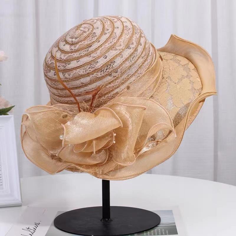 Flower Fascinators Races Καπέλα για γυναίκες Κομψά καπέλο για δεξιώσεις για κορίτσια Γυναικεία επίσημα νυφικά Καπέλα Fedora