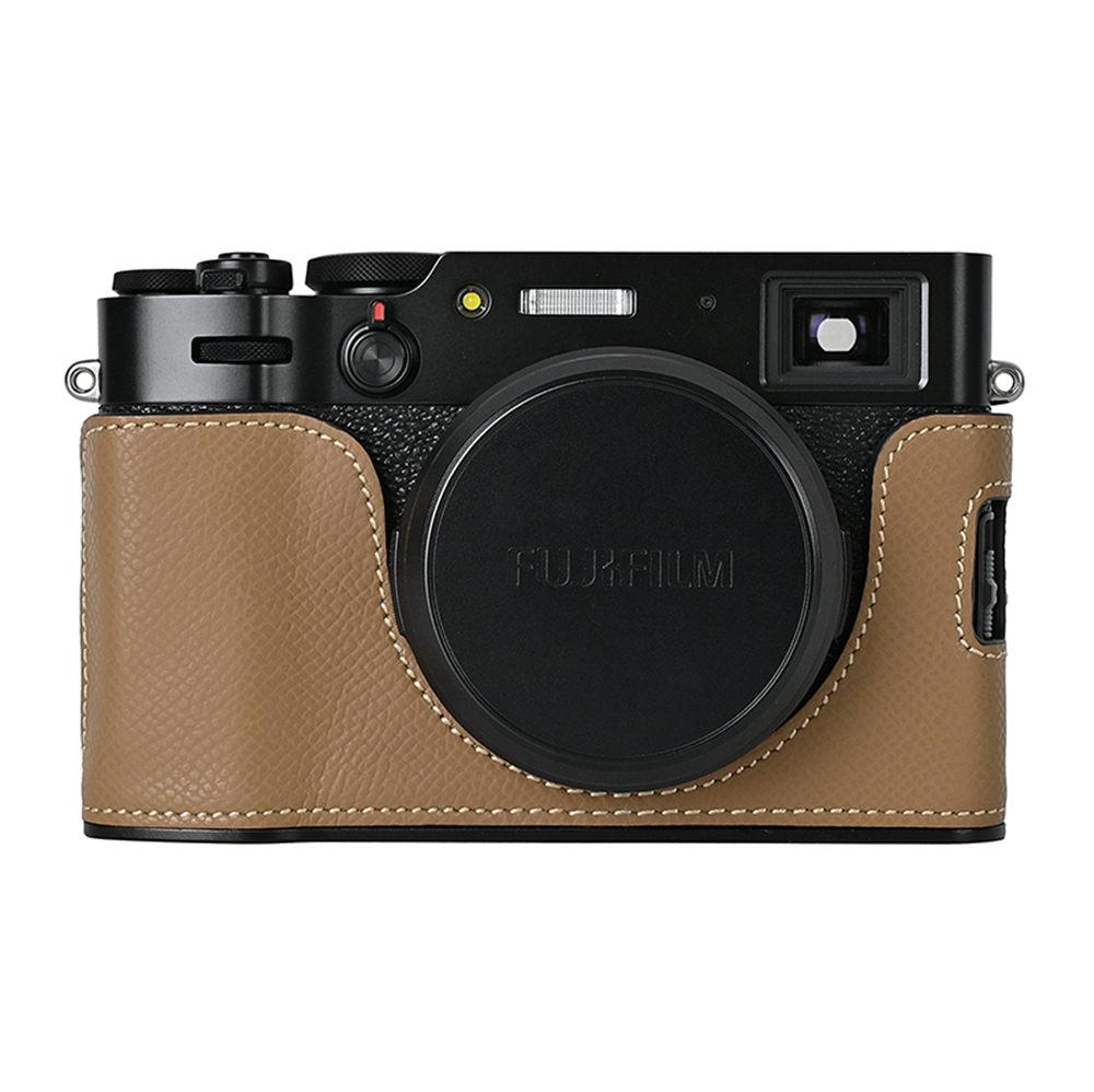 Aluminum Metal Camera Bag Genuine Leather Half Body Case For Fujifilm X100V Fuji X100v Battery Opening Bottom Cover