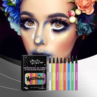 8-Color Halloween Neon Liquid Eyeliner, Moisturizing and Smooth Daily Eye Makeup Eyeliner