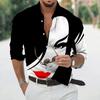 Fashion Long Sleeve Lapel Button Up Plus Size Shirt Men 3d Print Blouse