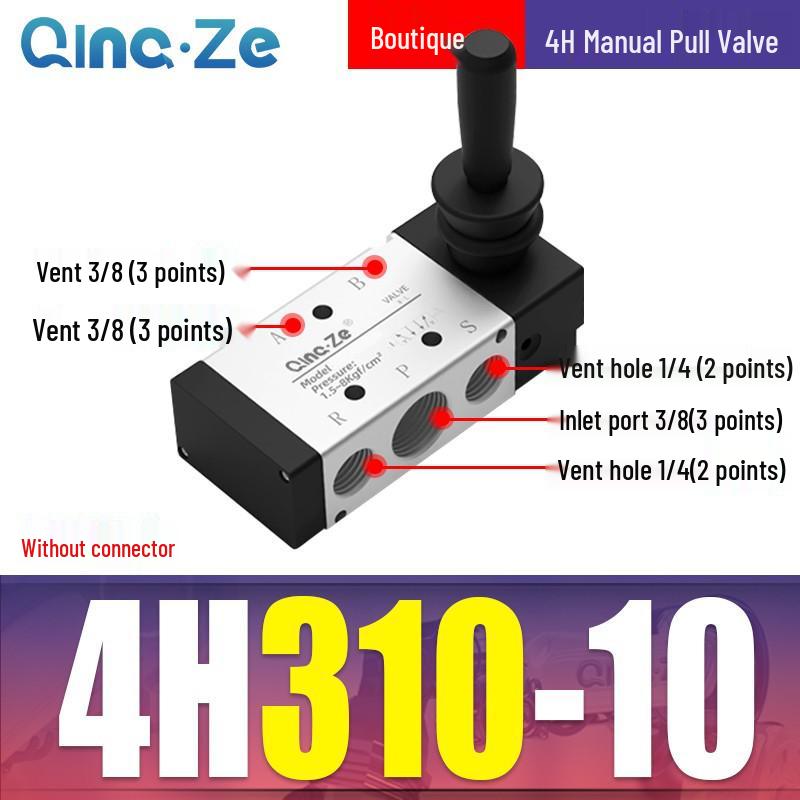 Cylinder Pneumatic Control Switch 4H210-08: Two-Position, Five-Way Reversing Valve with Manual Hand Pull, 4H310-10