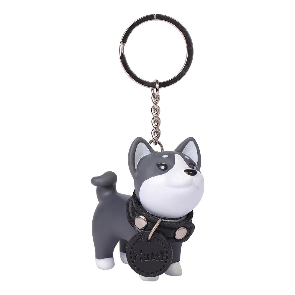 

Дрібнички Милі Іграшки Лялька Бик Чудовий ПВХ Тер єр Фігурка Собака Брелок для Авто Аксесуари Кільце для Ключів Ручний Розпис сірий