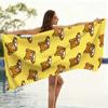 Toalla de Playa con Estampado Integral R-Rilakkuma, Linda Toalla Amarilla de Secado Rápido, para Piscina, Viajes, Camping y Uso Diario