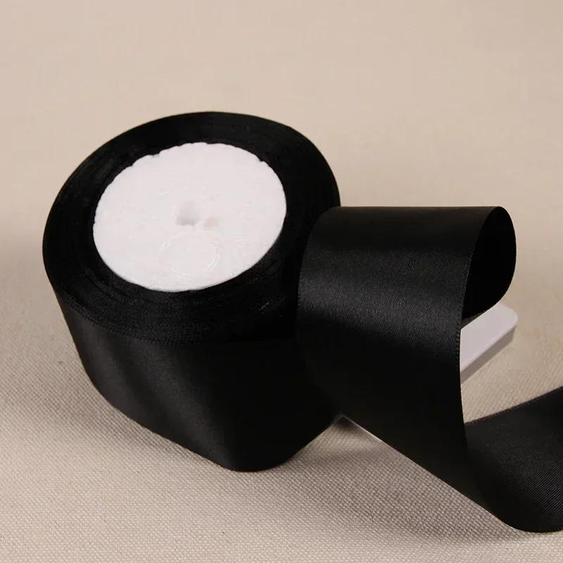 Wholesale High-Quality 100% Polyester Silver Foil Printed Woven Ribbons 50mm чёрный